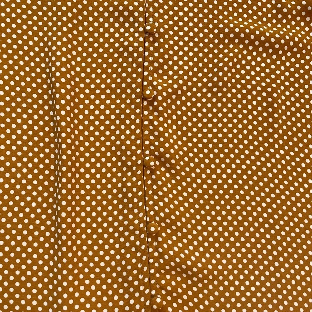 𝅺rachel Zoe Polka Dot Long Sleeve Button Up Blouse Size S - Picture 2 of 7